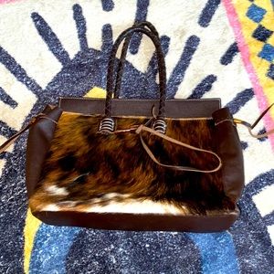 African Handmade Fur Leather Purse
